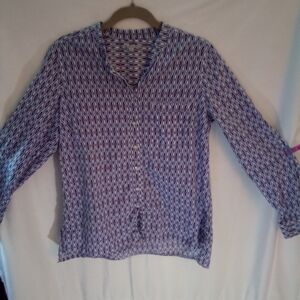 Gap blouse Western long sleeve button up blue large